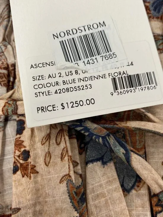 Zimmermann Ascension Tie Billow Cotton Tiered Maxi Dress AU 2 / US 8 NWT $1,250 - Picture 12 of 13